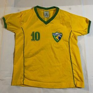 Pierim yellow Brazil soccer T-shirt with the number 10 In Youth Medium (6/8)